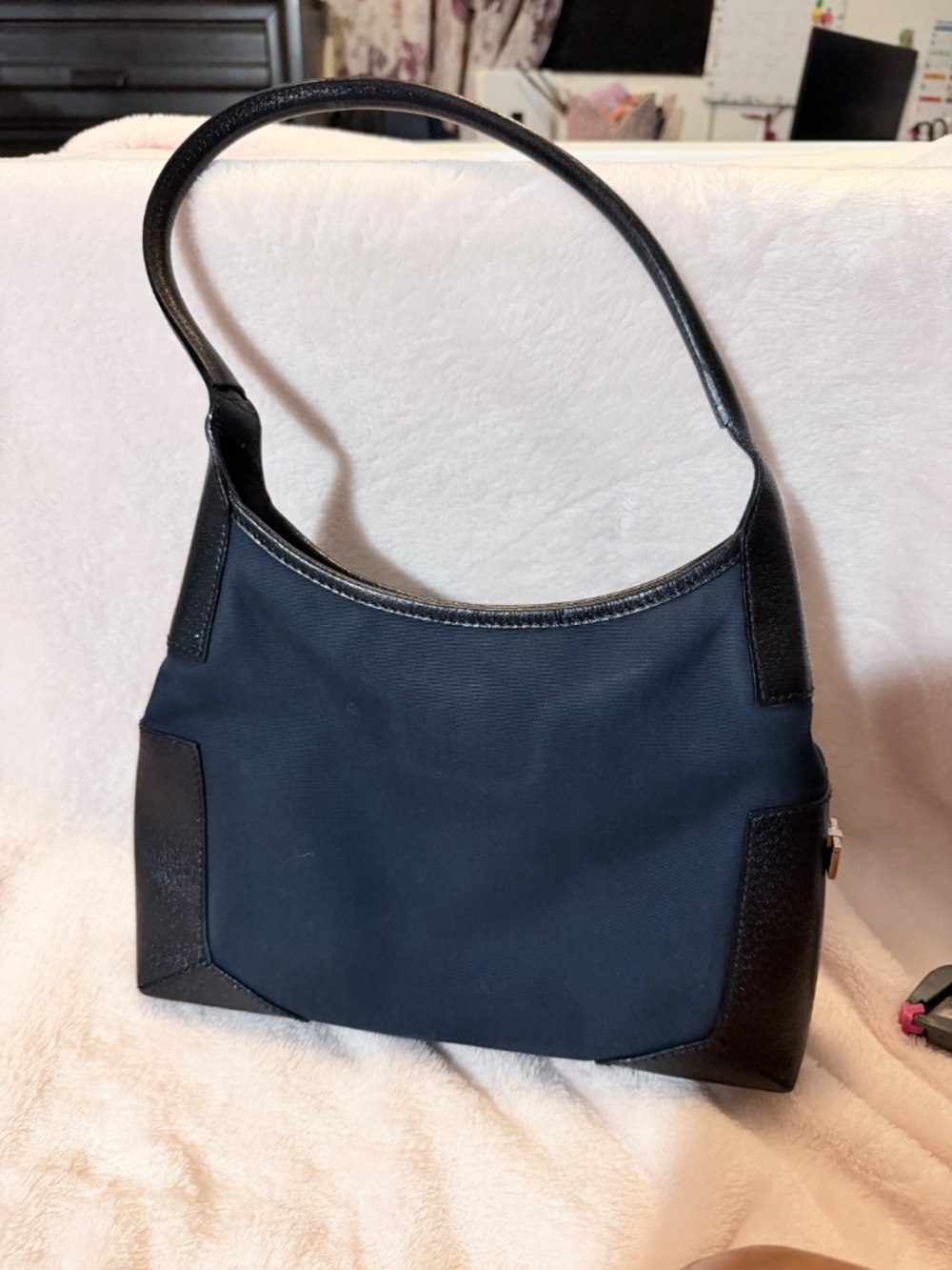 Vintage Salvatore Ferragamo Nylon & Leather Hobo Shoulder Bag - Picture 2 of 13
